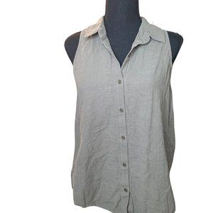 Universal Thread | Olive Button-up Sleeveless Blouse
